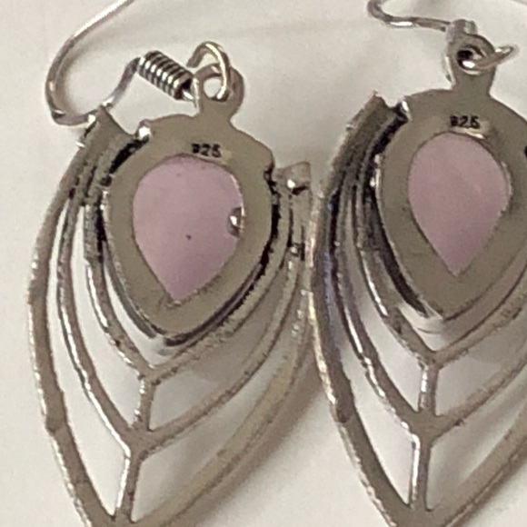 BOTSWANA AGATE AND ROSE QUARTZ EARRINGS/ NECKLACE - Picture 6 of 8